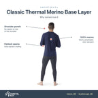 Men's Smartwool Classic Base Layer Long Sleeve Deep Navy features