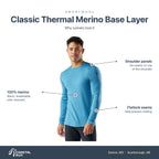 Men's Smartwool Classic Base Layer Long Sleeve Mineral Blue features