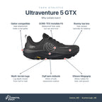 Men's Topo Ultraventure 5 GTX Charcoal-Black features