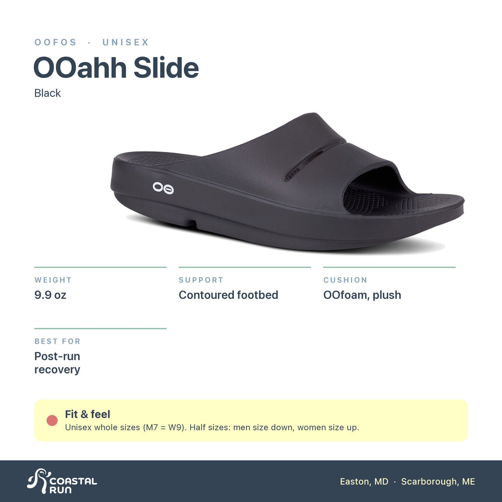 OOFOS OOahh Slide Black specs