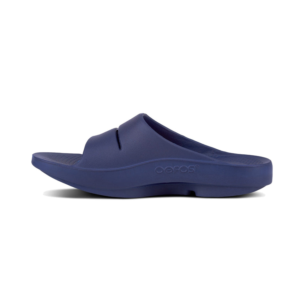 OOFOS OOahh Slide Navy recovery shoe