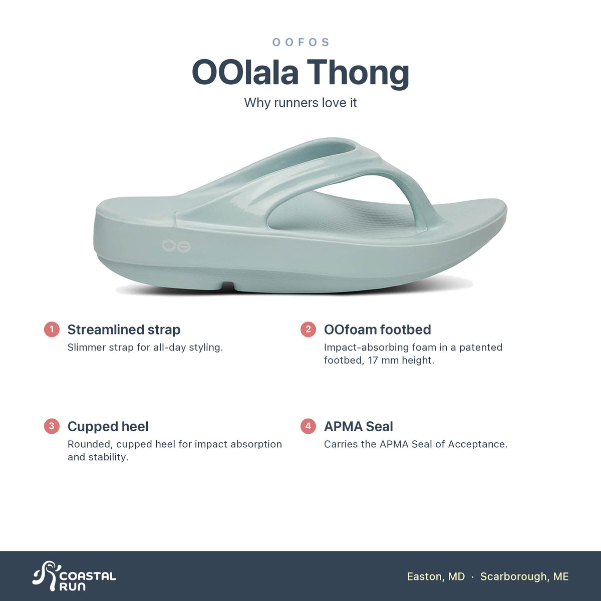 Women's OOFOS OOlala Thong Mist features