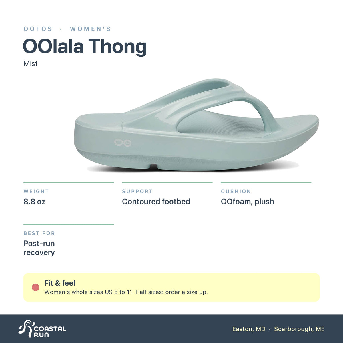 Women's OOFOS OOlala Thong Mist specs