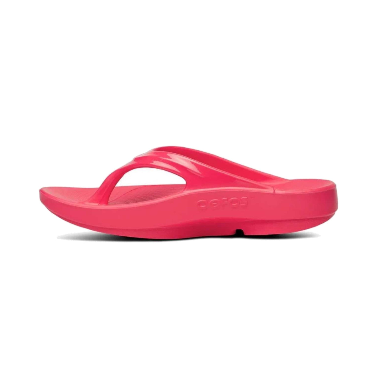 Women's OOFOS OOlala Thong Neon Berry running shoe