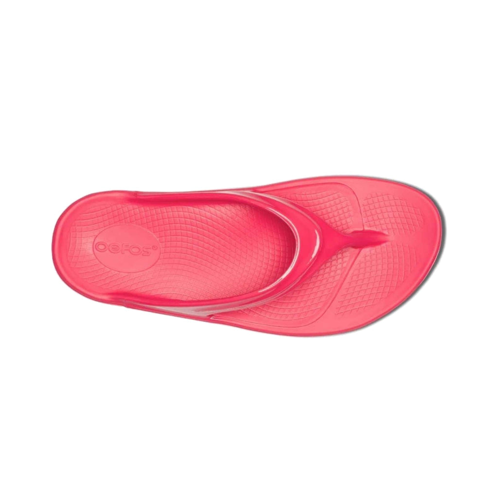 Women's OOFOS OOlala Thong Neon Berry running shoe