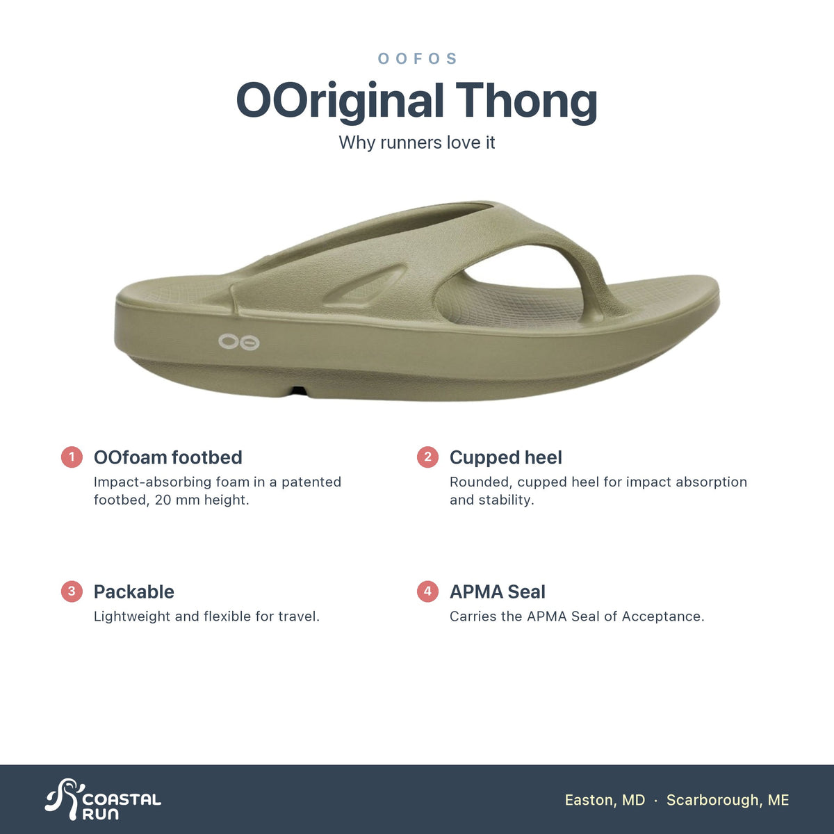 OOFOS OOriginal Thong Foliage features