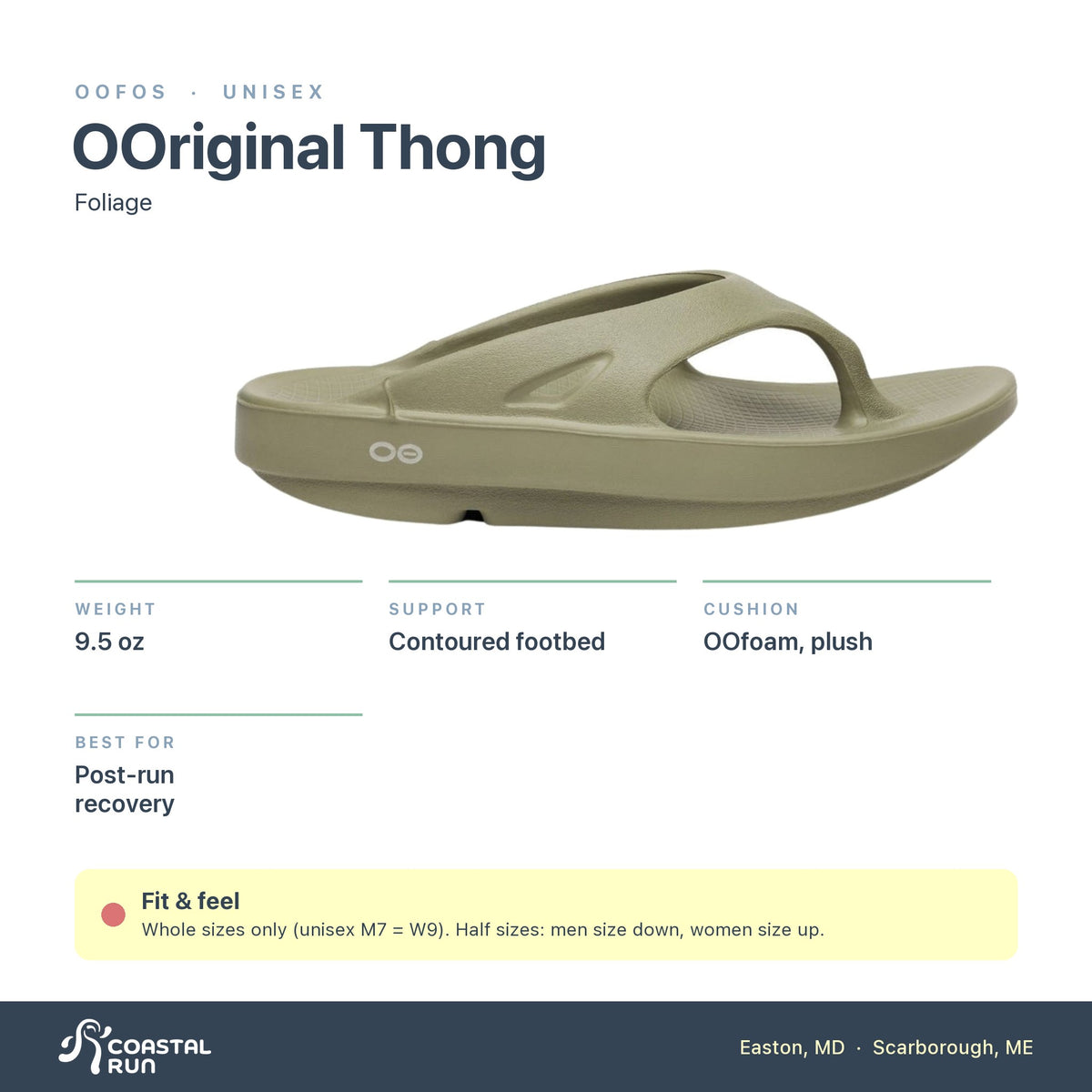 OOFOS OOriginal Thong Foliage specs