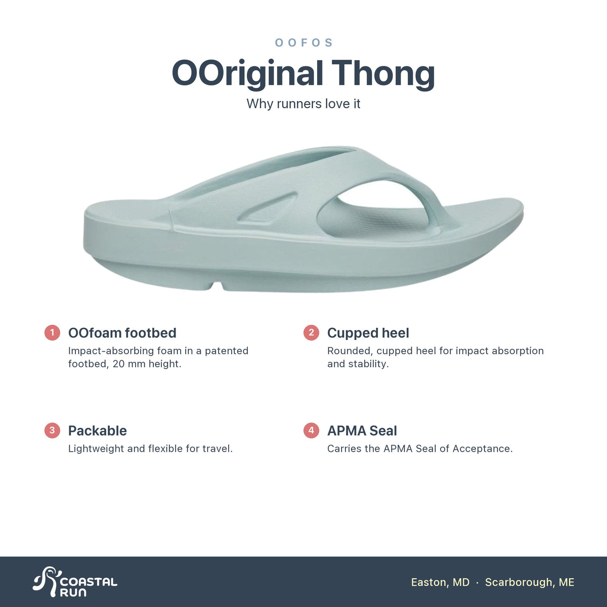 OOFOS OOriginal Thong Mist features