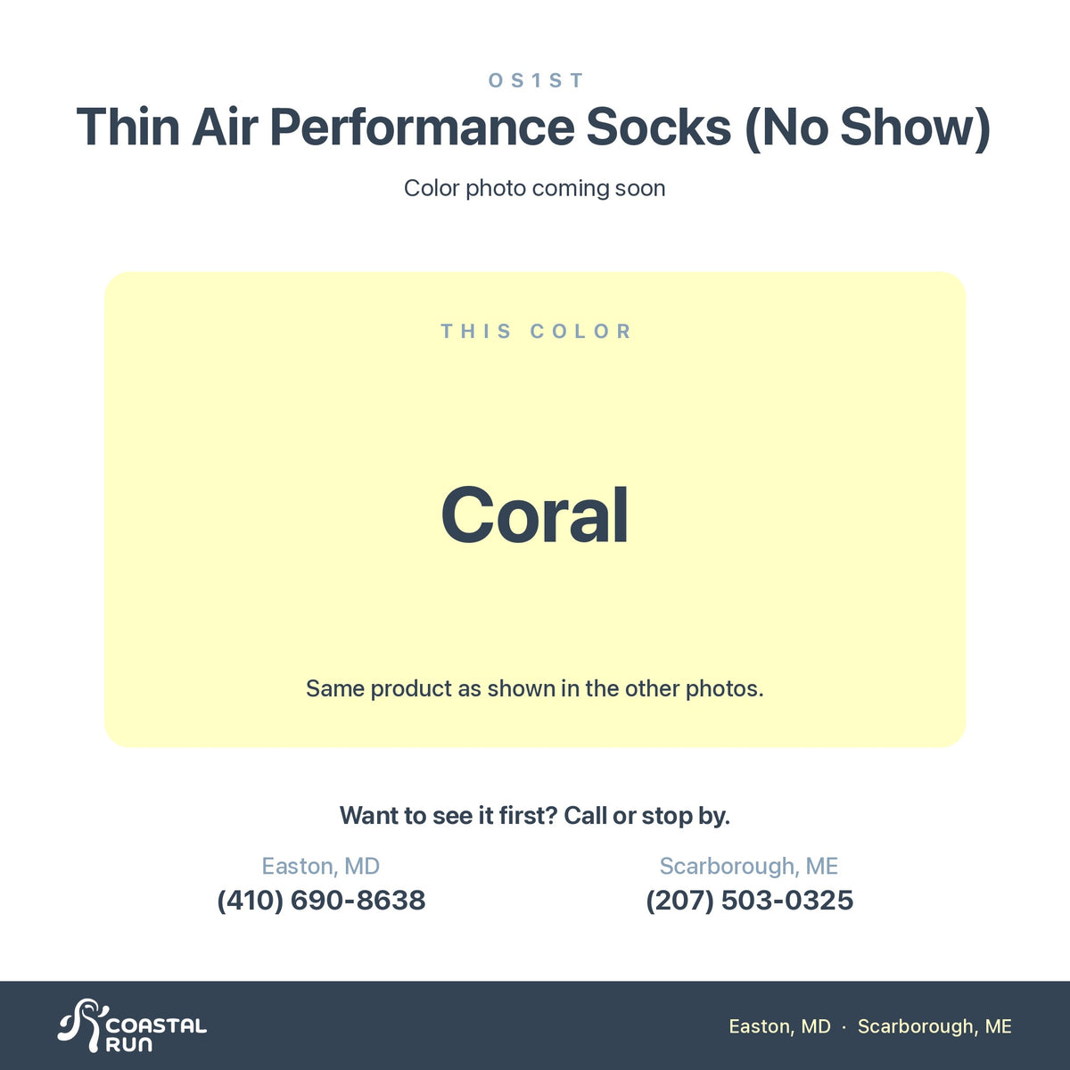 OS1st Thin Air Performance Socks (No Show), Coral color