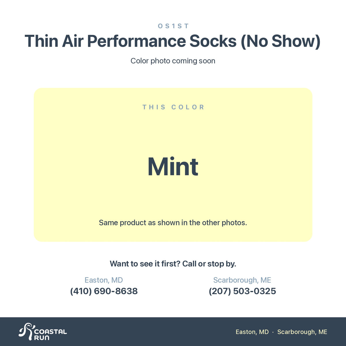 OS1st Thin Air Performance Socks (No Show), Mint color