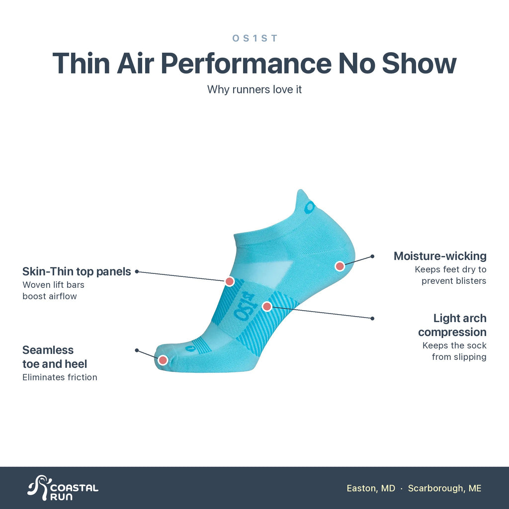 OS1st Thin Air Performance Socks (No Show) features