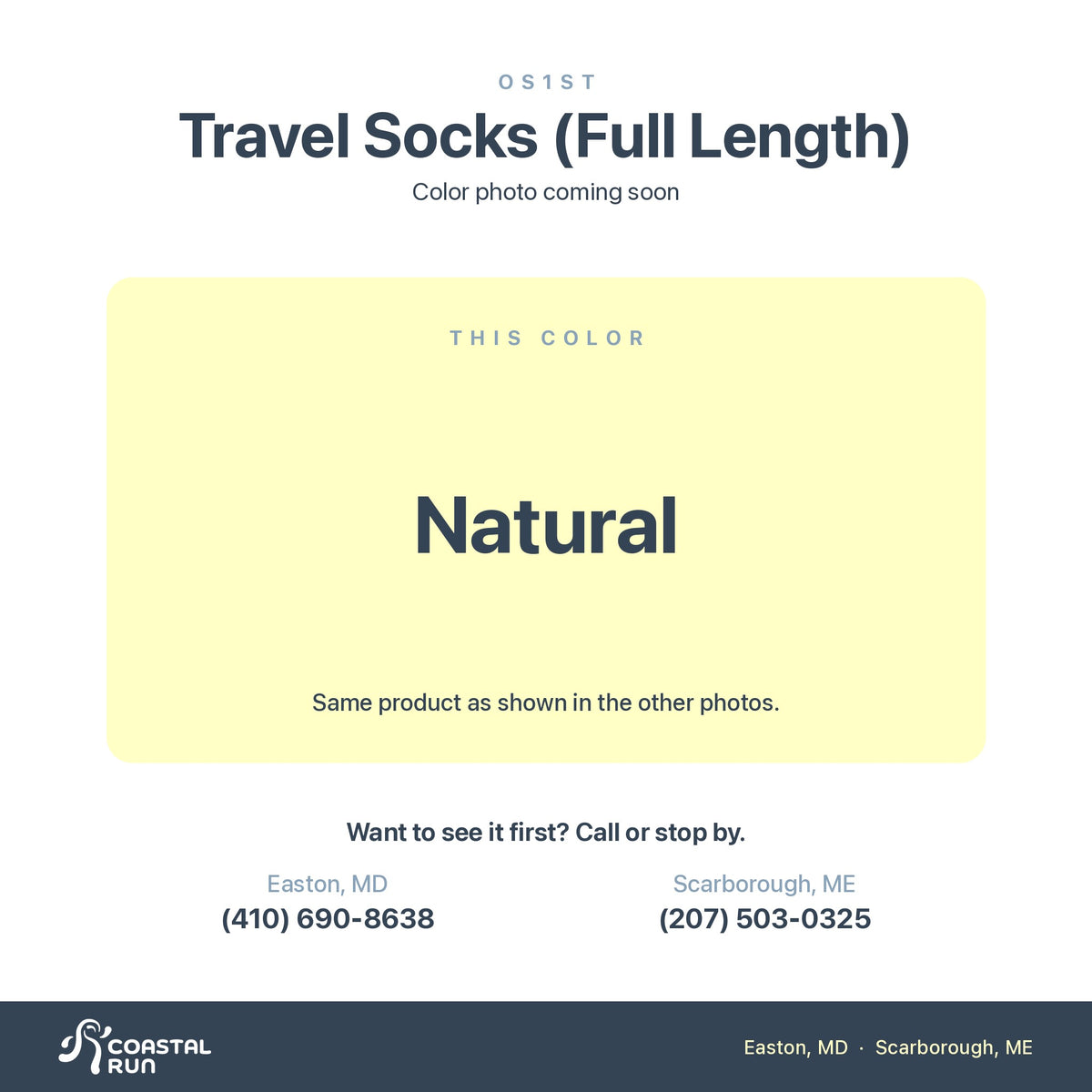 OS1st Travel Socks (Full Length), Natural color
