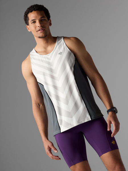 rabbit Men's Tempo Tank Gray Zebra