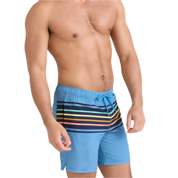 Men's - SAXX Oh Buoy 2N1 Volley 7" - Bold Stripe/Lake Blue