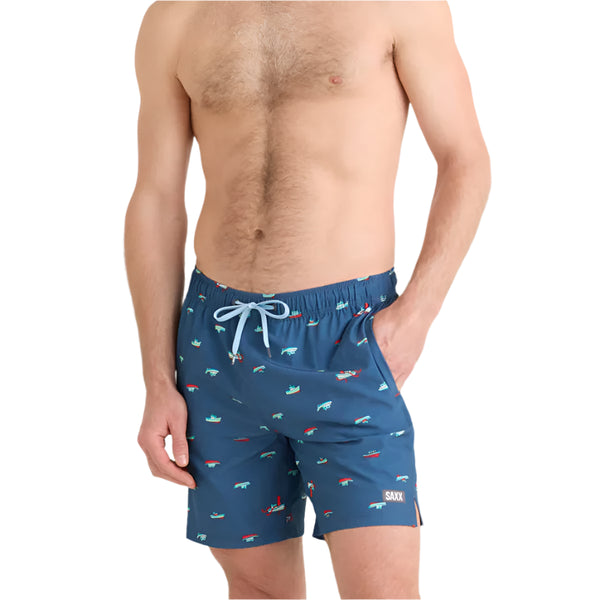 Men's - SAXX Oh Buoy 2N1 Volley 7" - Lets Get Kraken/Dark Denim