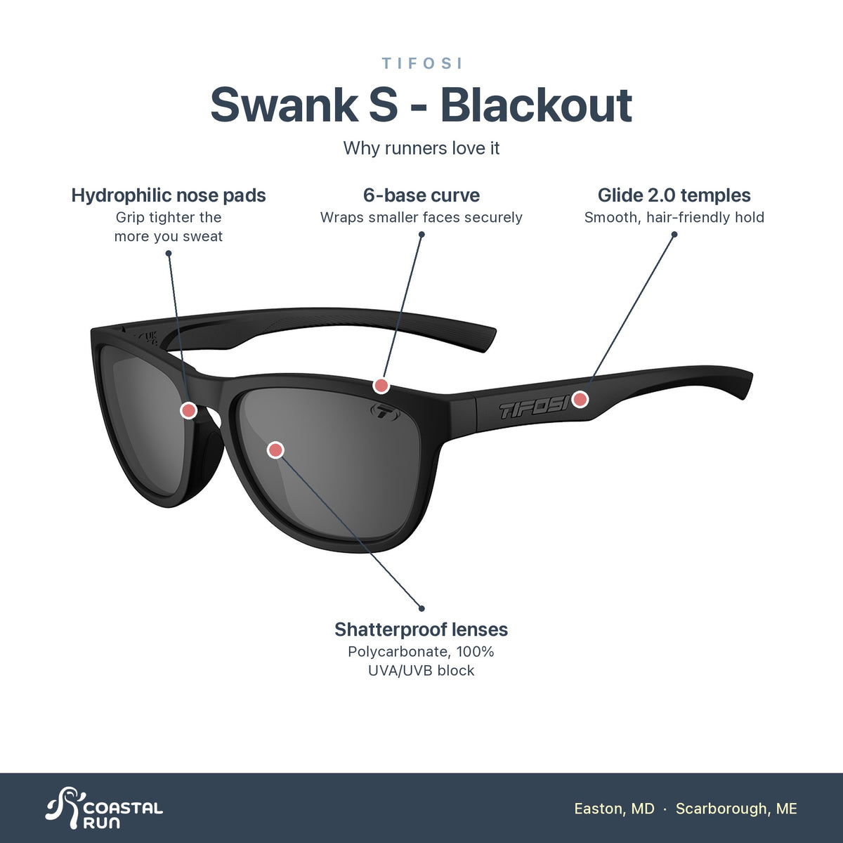 Tifosi Swank S Blackout features