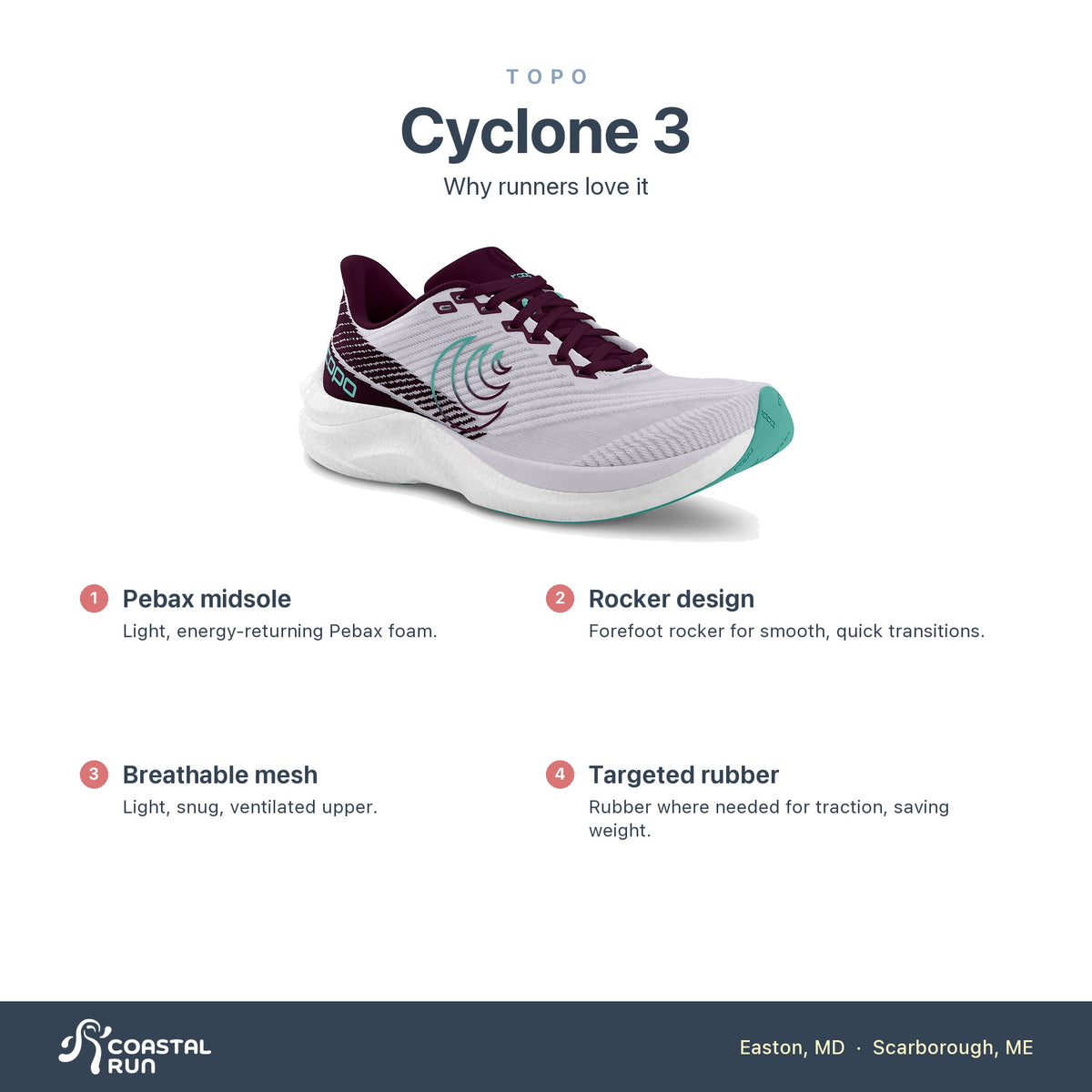 Women's Topo Cyclone 3 Lilac-Purple features
