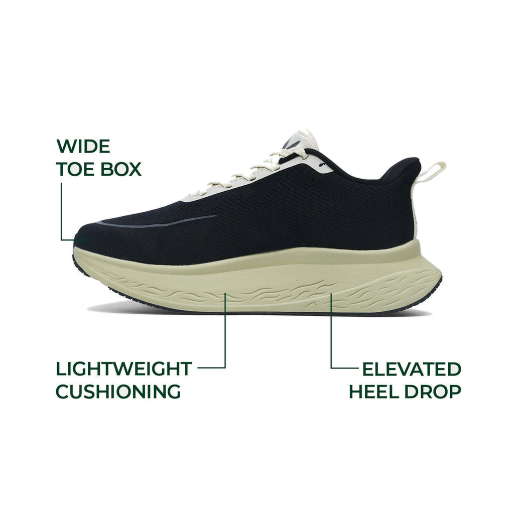 Veloci Ascent Black and Cream running shoe