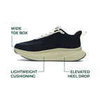 Veloci Ascent Black and Cream running shoe