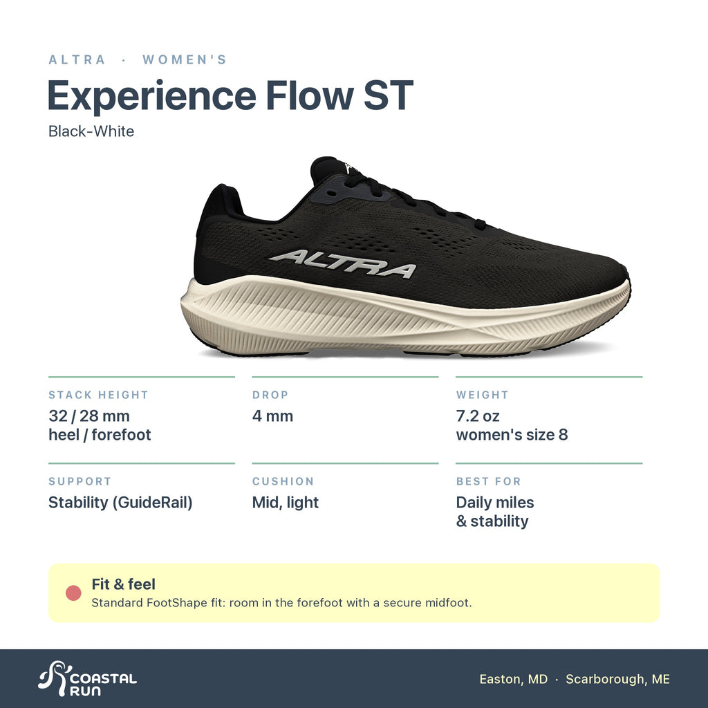 Women's Altra Experience Flow ST Black-White specs