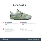 Women's Altra Lone Peak 9+ Glacier features