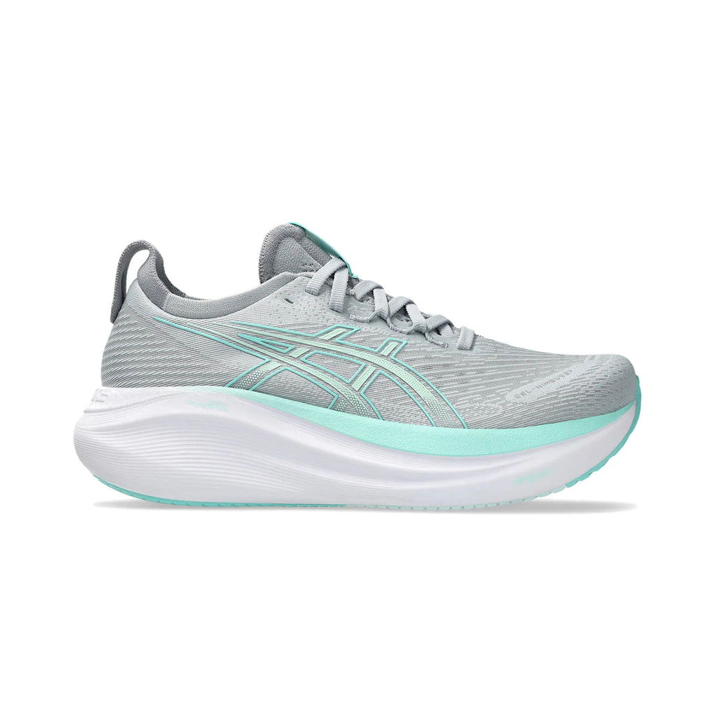 Women's ASICS Gel Nimbus 27 Piedmont Grey-Illuminate Mint running shoe