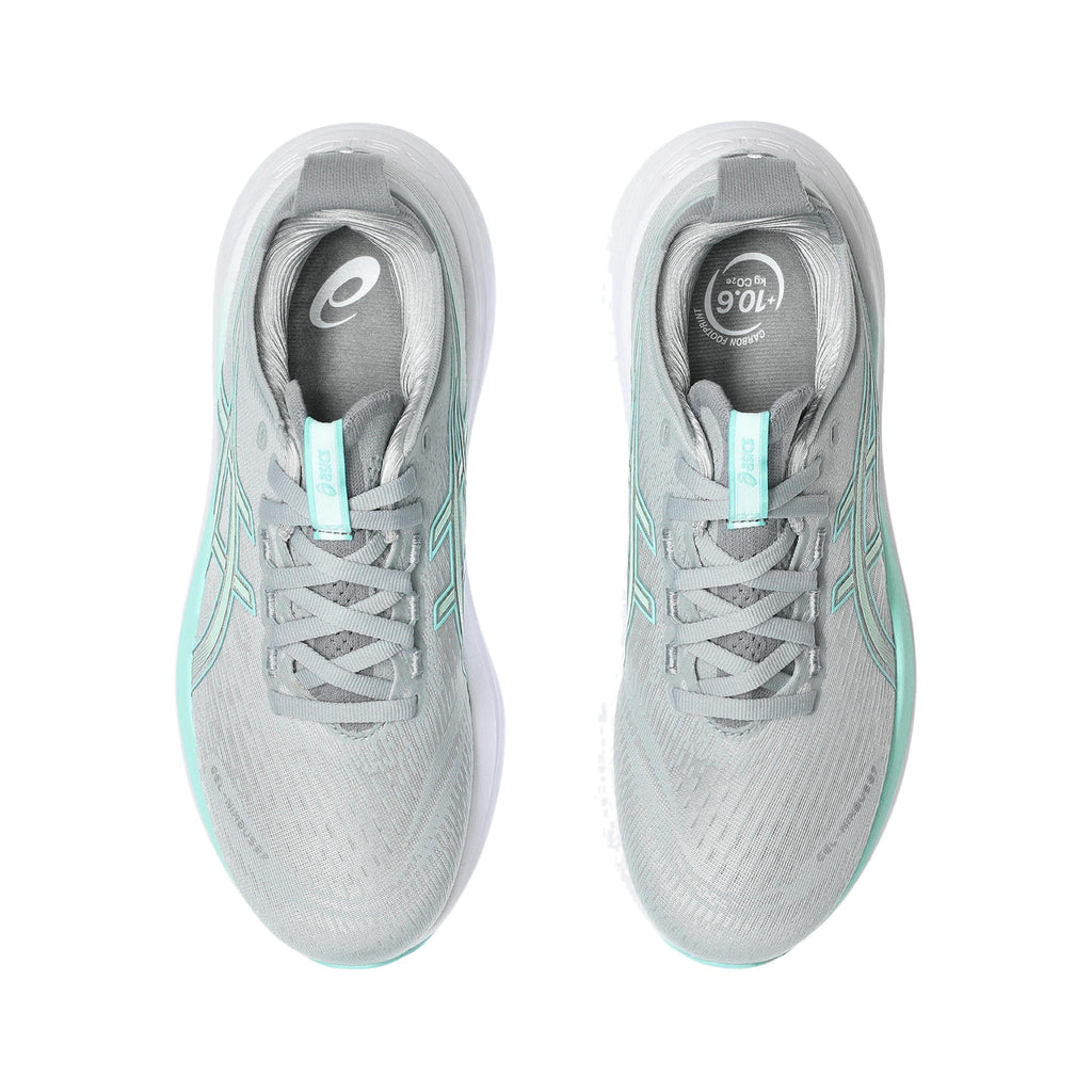 Women's ASICS Gel Nimbus 27 Piedmont Grey-Illuminate Mint running shoe