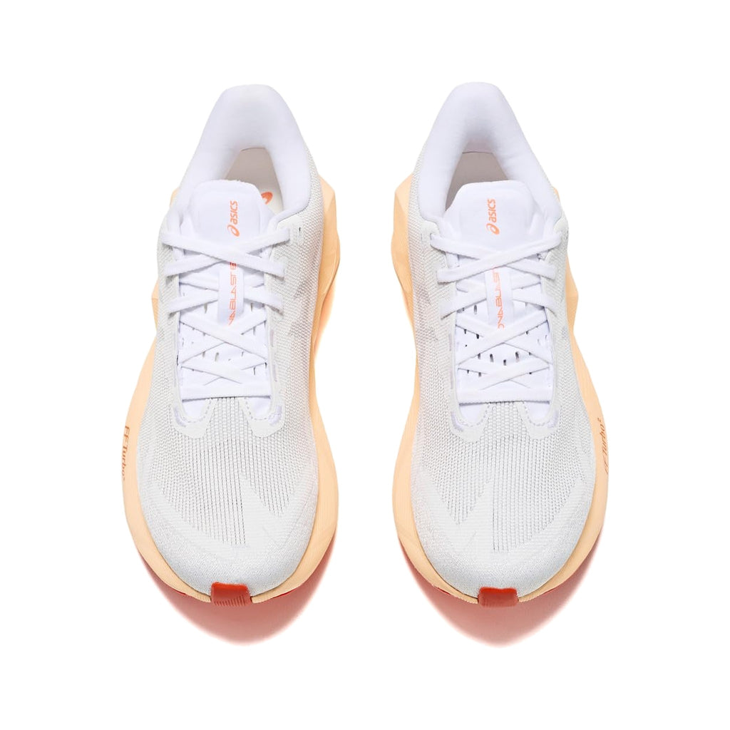Women's ASICS Novablast 6 White-Vivid Coral running shoe