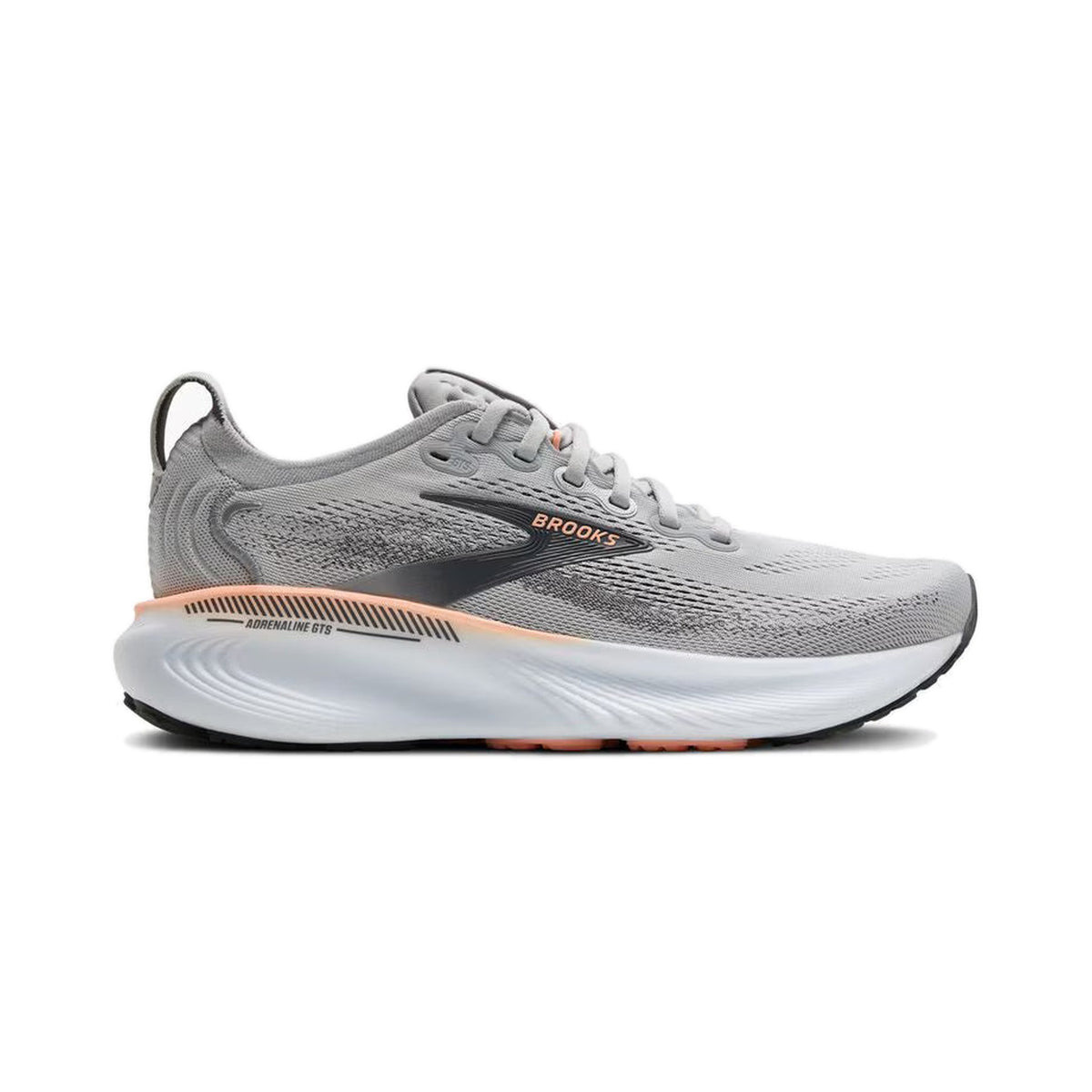 Women's Brooks Adrenaline GTS 25 Grey-Blackened Pearl-Coral running shoe