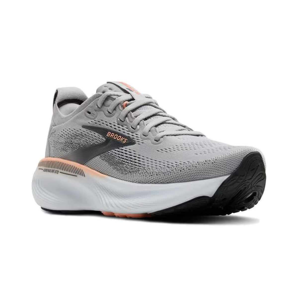 Women's Brooks Adrenaline GTS 25 Grey-Blackened Pearl-Coral running shoe