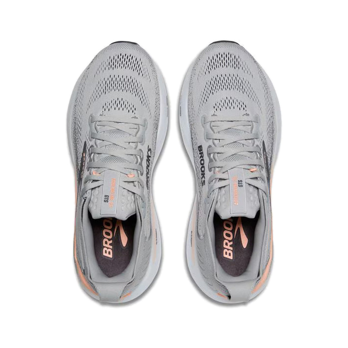 Women's Brooks Adrenaline GTS 25 Grey-Blackened Pearl-Coral running shoe