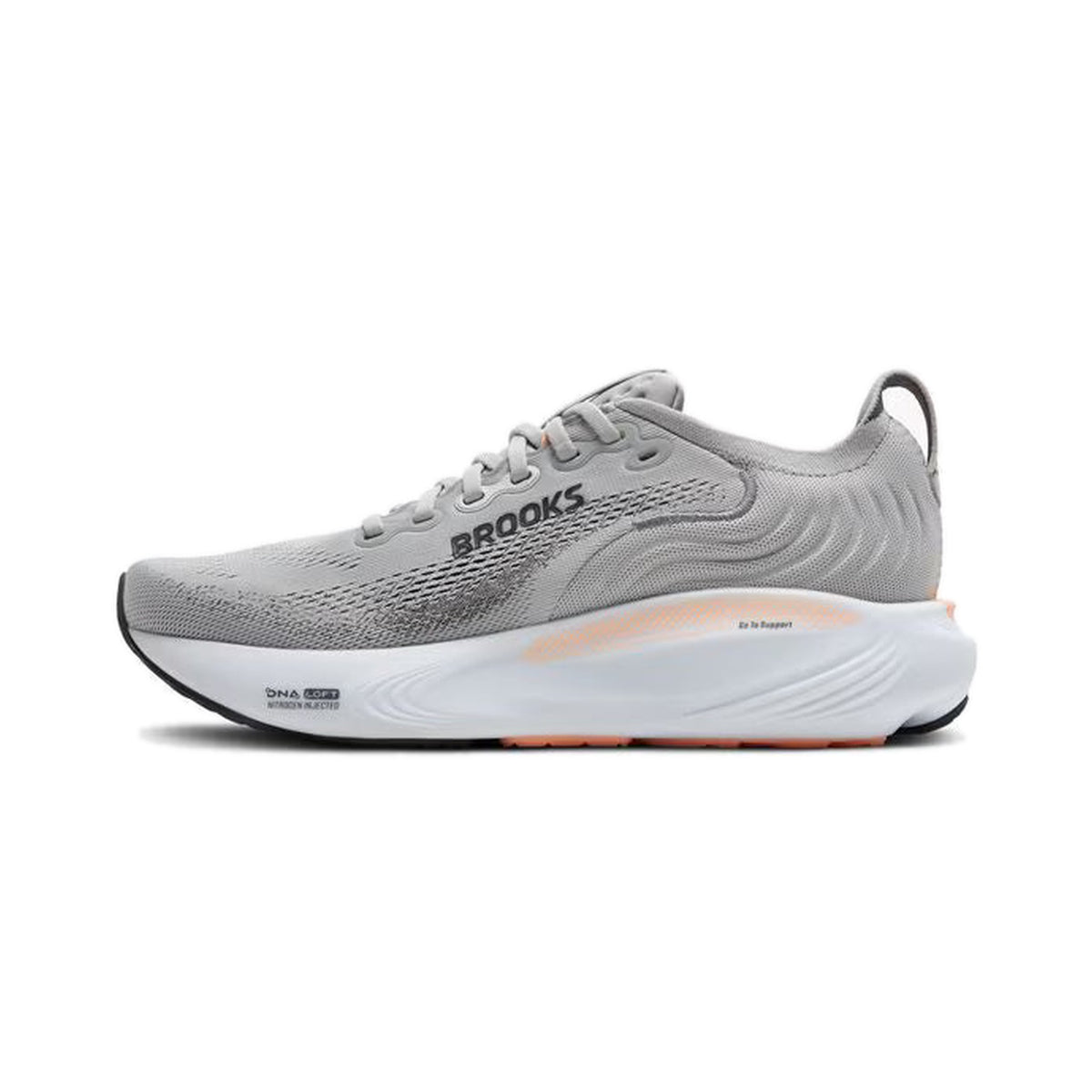 Women's Brooks Adrenaline GTS 25 Grey-Blackened Pearl-Coral running shoe