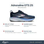 Women's Brooks Adrenaline GTS 25 Spellbound-Blazing Bell-Pink features