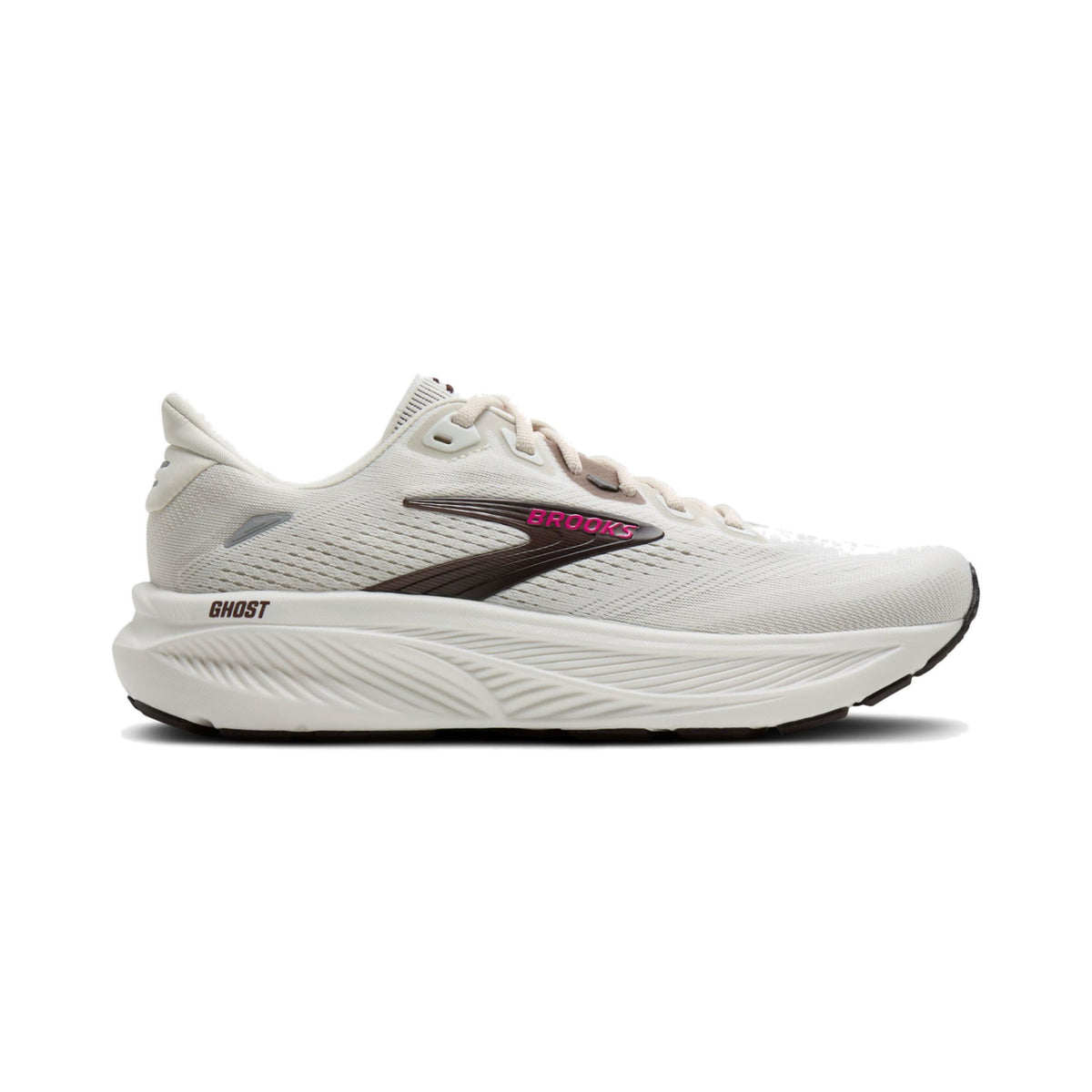 Women's Brooks Ghost 18 Coconut-Coffee-Fuchsia running shoe