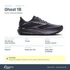 Women's Brooks Ghost 18 Ebony-Folkstone-Metallic specs
