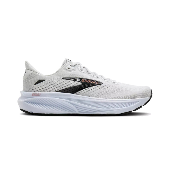 Women's - Brooks Ghost 18 -  White/Black/Rose Gold