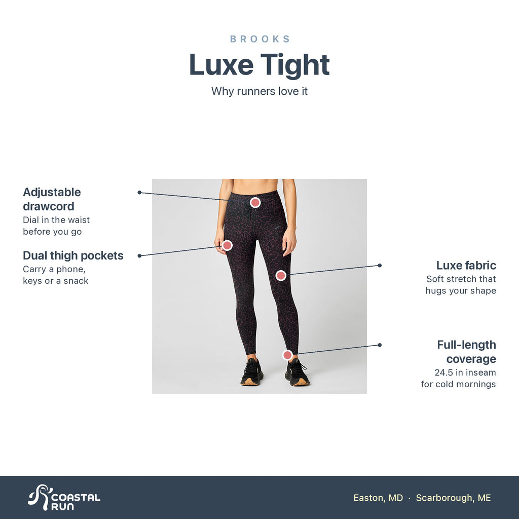 Women's Brooks Luxe Tight Wildcat Cocoa features