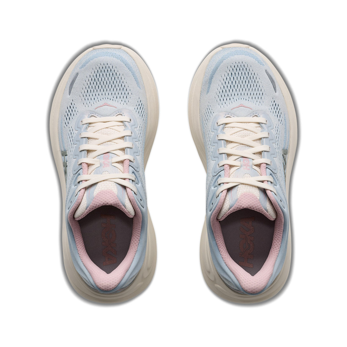Women's HOKA Bondi 9 Glimmers- Alabaster - Mineral Blue running shoe