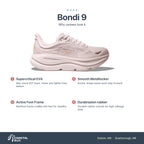 Women's HOKA Bondi 9 lilac cream - tangerine glow features