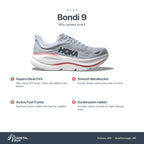 Women's HOKA Bondi 9 Mineral Blue-Washed Blue features