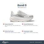 Women's HOKA Bondi 9 Stardust-Silver features