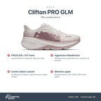 Women's HOKA Clifton PRO GLM ALABASTER - PINK OPAL features