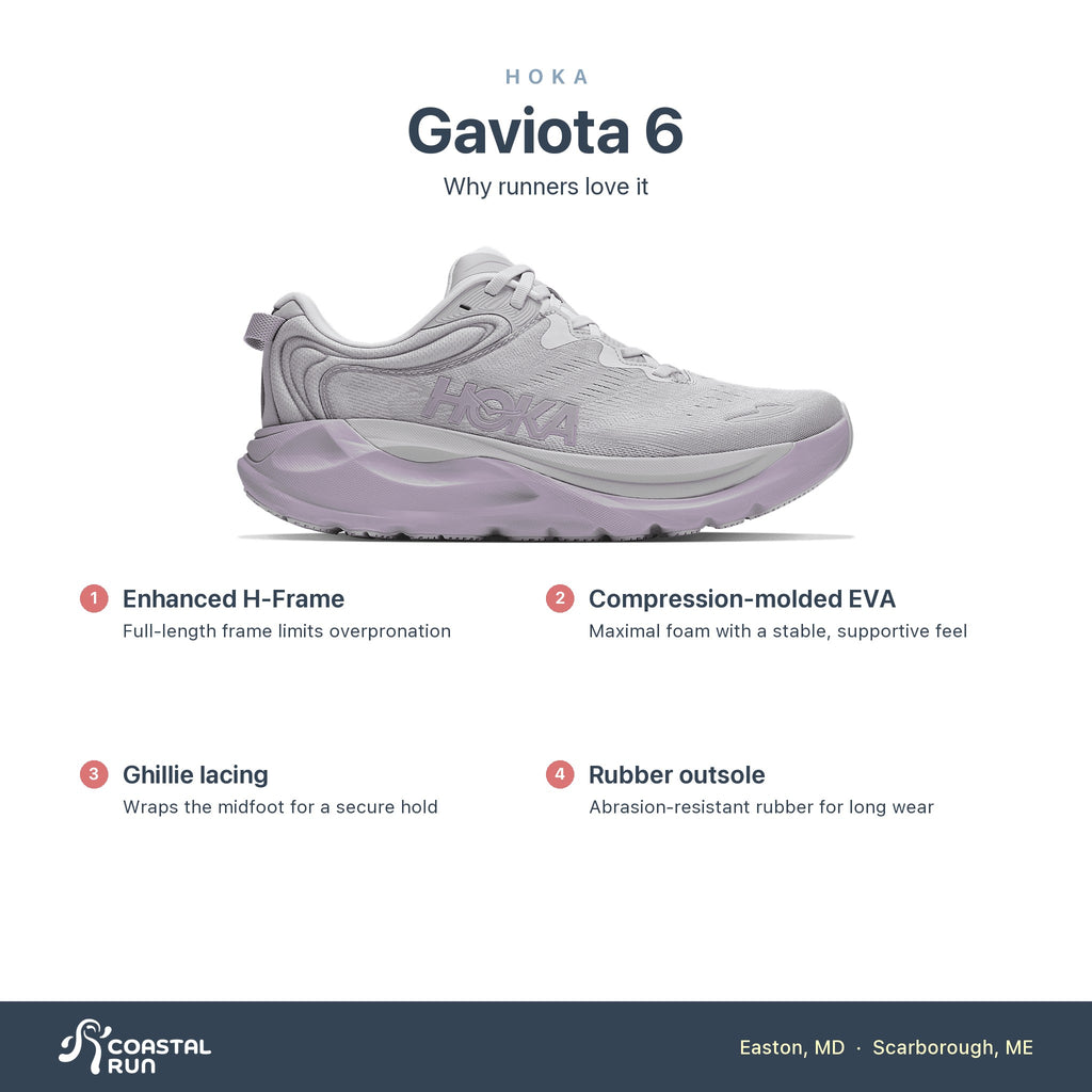 Women's HOKA Gaviota 6 STARDUST - MELLOW LILAC features