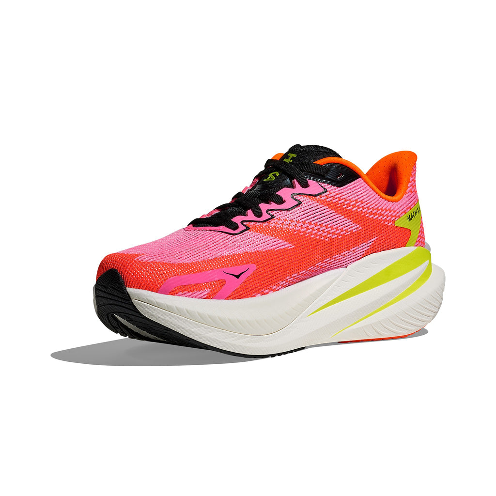 Women's HOKA Mach X 3 neon rose - neon tangerine running shoe