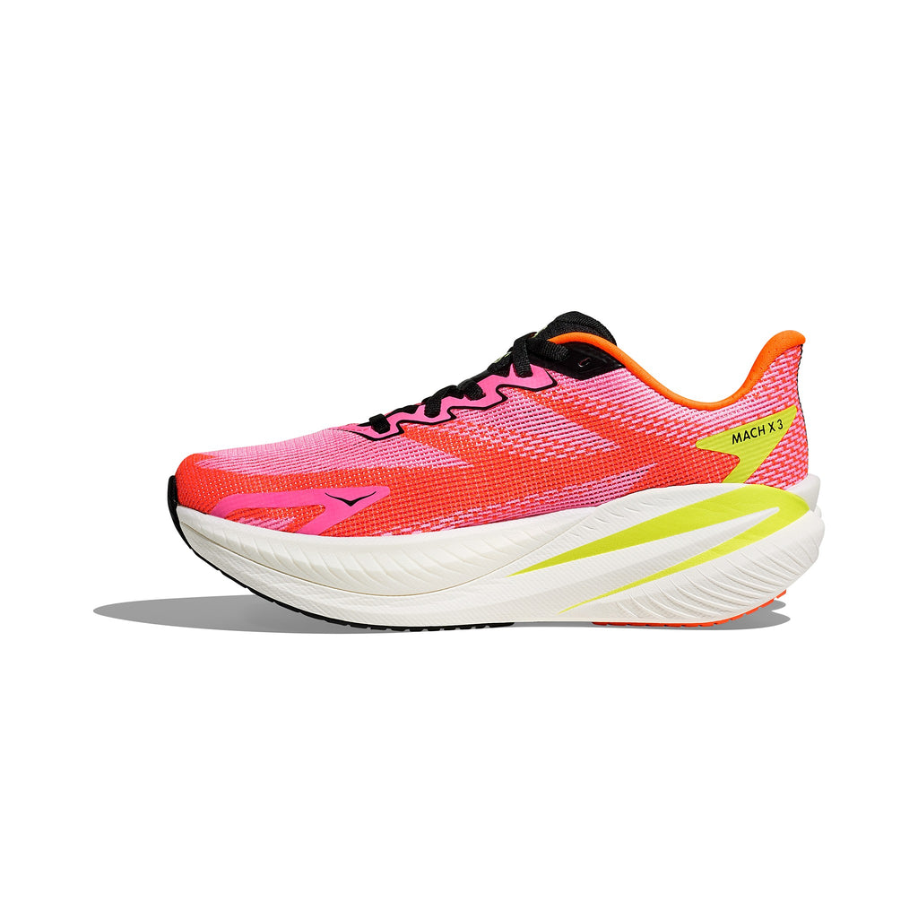 Women's HOKA Mach X 3 neon rose - neon tangerine running shoe