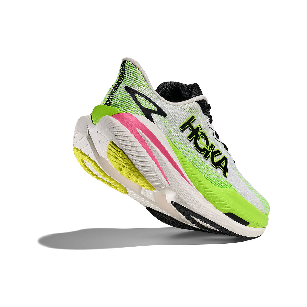 Women's HOKA Mach X 3 white - neon lime running shoe