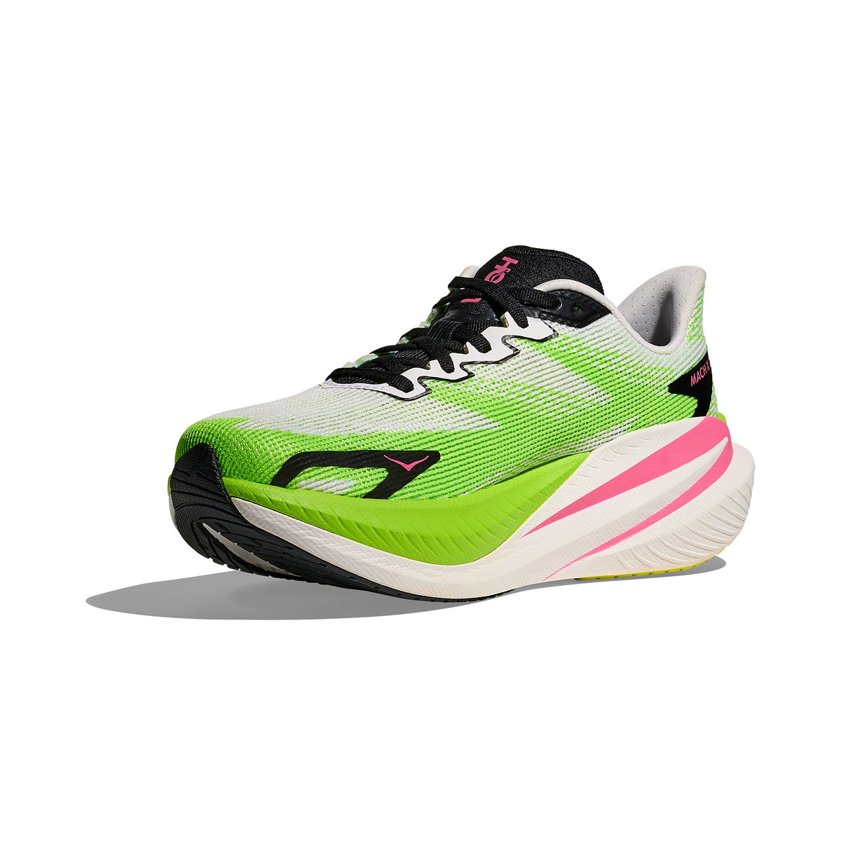 Women's HOKA Mach X 3 white - neon lime running shoe