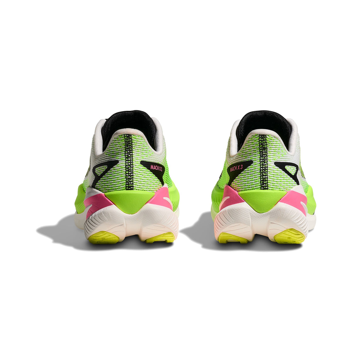 Women's HOKA Mach X 3 white - neon lime running shoe