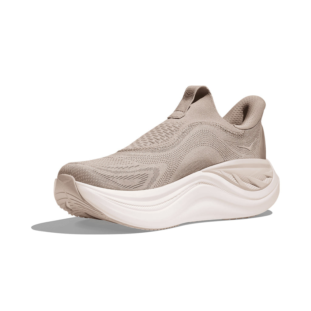 Women's HOKA Skyward Laceless Putty-White running shoe