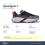 Women's HOKA Speedgoat 7 Berry Jam-Starlight Glow specs